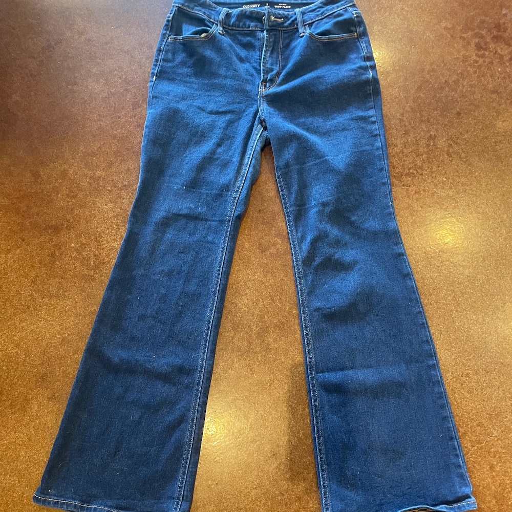 Old Navy Wide Flare Dark Jeans